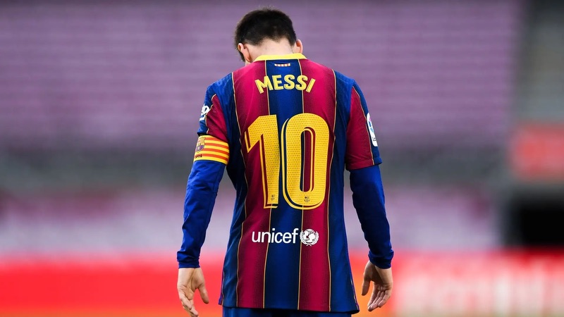 Lionel Messi trong màu áo số 10 Barcelona